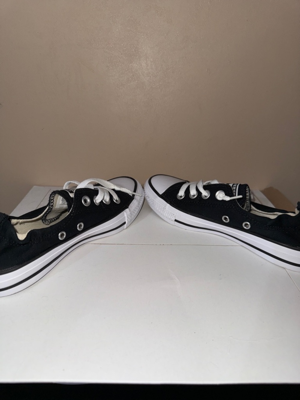 Converse Black and White Low Top Canvas Sneakers - Picture 7 of 8